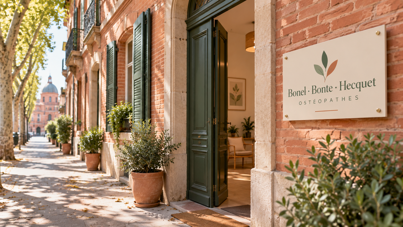 Façade du cabinet d'ostéopathie, 32 boulevard des Platanes à Toulouse
